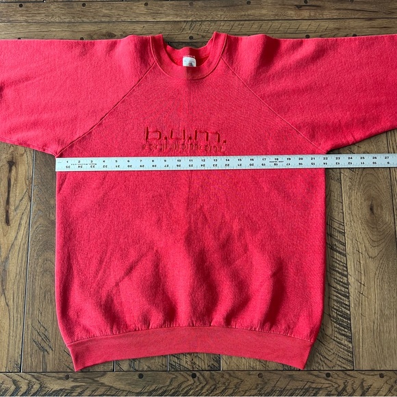 VTG BUM Equipment Sweatshirt 90’s Fruit of the Loom Made USA Unisex Size XL Red - Picture 7 of 11